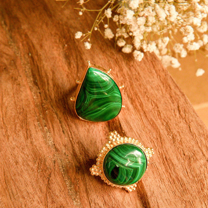 One Of A Kind Malachite Rings